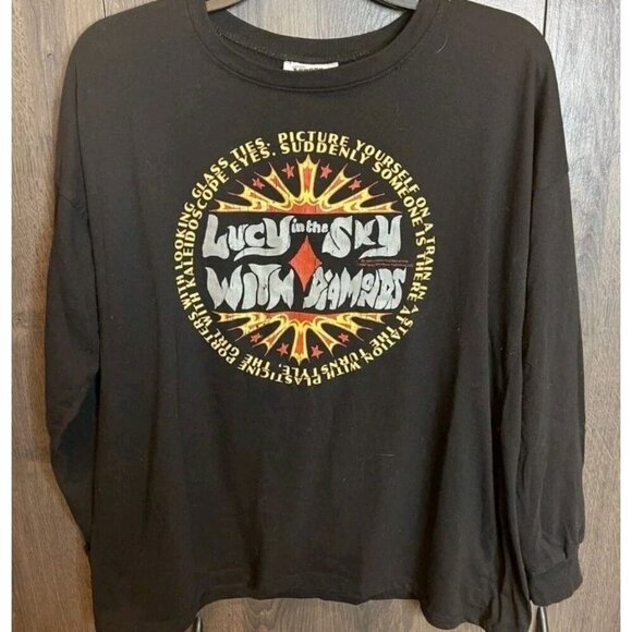 Lyrics by Lennon and McCartney Lucy In The Sky Long Sleeve Shirt Adult Small - Picture 2 of 2